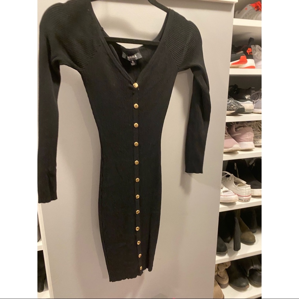 Black midi dress